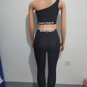 Crop top two pieces pant set sports wear size M